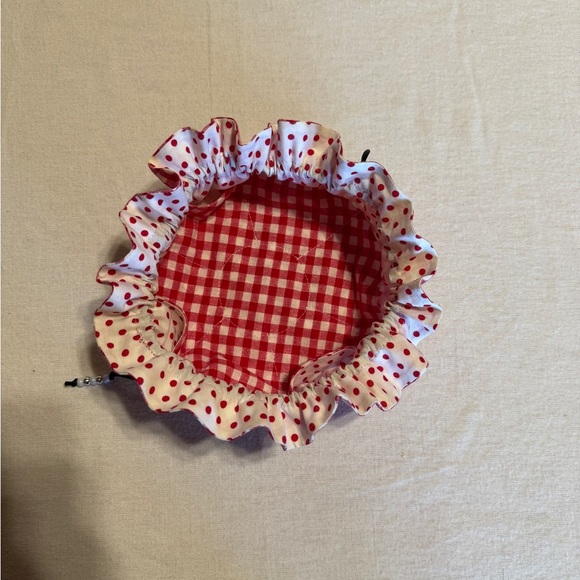 Red Gingham Drawstring Pouch Often used for Jewelry or Dice - Picture 2 of 2